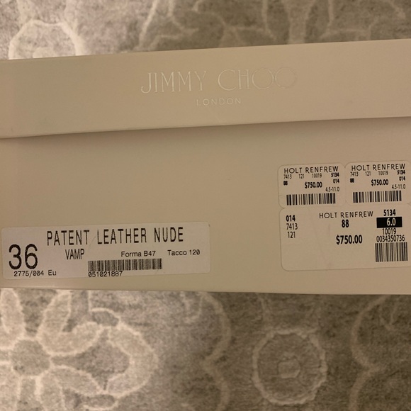 Jimmy Choo - size 6 nude patent leather - Picture 3 of 3